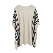 Load image into Gallery viewer, Premium Striped Geometric Pullover Kimono Cardigan Blouse Poncho Sweater Top