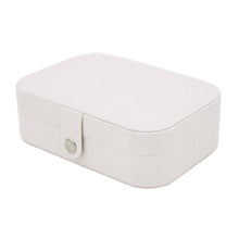 Load image into Gallery viewer, Travel Jewelry Box Organizer Case Glitter White Vegan Leather Portable Storage