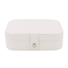 Load image into Gallery viewer, Travel Jewelry Box Organizer Case Glitter White Vegan Leather Portable Storage
