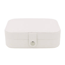 Load image into Gallery viewer, Travel Jewelry Box Organizer Case Glitter White Vegan Leather Portable Storage