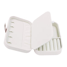 Load image into Gallery viewer, Travel Jewelry Box Organizer Case Glitter White Vegan Leather Portable Storage
