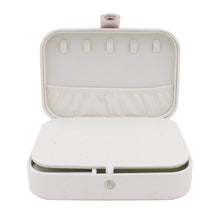 Load image into Gallery viewer, Travel Jewelry Box Organizer Case Glitter White Vegan Leather Portable Storage