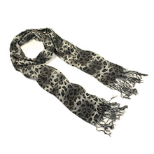 Load image into Gallery viewer, Elegant Leopard Animal Print Scarf with Fringe - Diff. Colors Avail