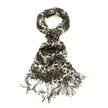 Load image into Gallery viewer, Elegant Leopard Animal Print Scarf with Fringe - Diff. Colors Avail