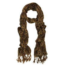 Load image into Gallery viewer, Elegant Leopard Animal Print Scarf with Fringe - Diff. Colors Avail