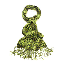 Load image into Gallery viewer, Elegant Leopard Animal Print Scarf with Fringe - Diff. Colors Avail