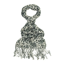 Load image into Gallery viewer, Elegant Leopard Animal Print Scarf with Fringe - Diff. Colors Avail