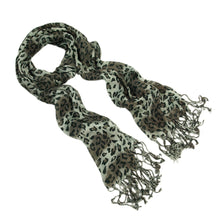 Load image into Gallery viewer, Elegant Leopard Animal Print Scarf with Fringe - Diff. Colors Avail