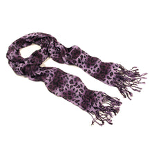Load image into Gallery viewer, Elegant Leopard Animal Print Scarf with Fringe - Diff. Colors Avail