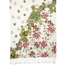 Load image into Gallery viewer, Premium Elegant Flower Print Fringe Scarf