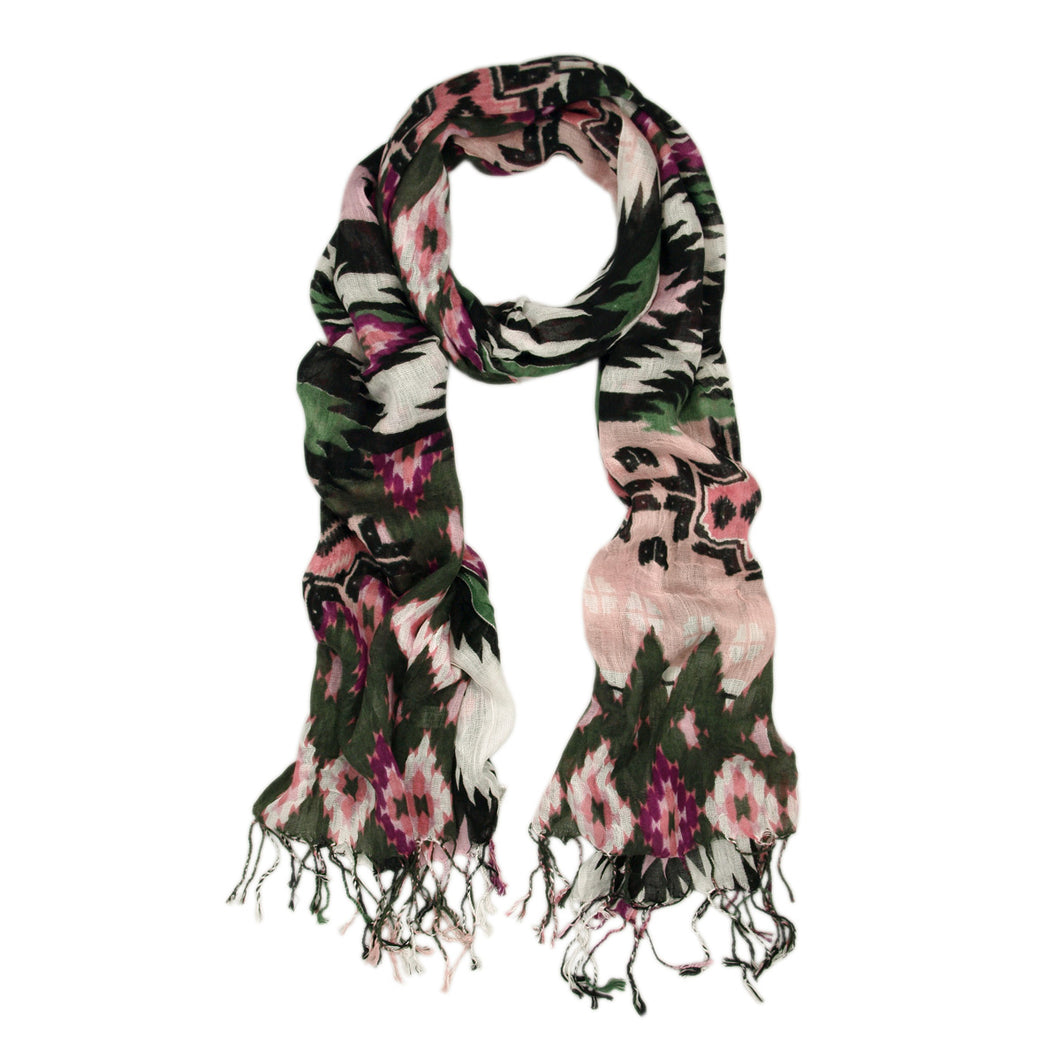 Multi Color Tribal Style Fringe Scarf - Different Colors Available