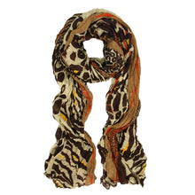 Load image into Gallery viewer, Multi Color Leopard & Zebra Mix Print Tribal Style Scarf - Different Colors Available
