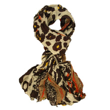 Load image into Gallery viewer, Multi Color Leopard & Zebra Mix Print Tribal Style Scarf - Different Colors Available