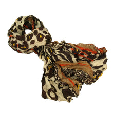 Load image into Gallery viewer, Multi Color Leopard & Zebra Mix Print Tribal Style Scarf - Different Colors Available