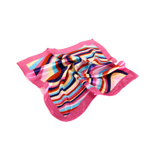 Load image into Gallery viewer, Elegant Silk Feel Wave & Square Design Satin Square Scarf - Different Colors Avail.
