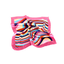 Load image into Gallery viewer, Elegant Silk Feel Wave & Square Design Satin Square Scarf - Different Colors Avail.