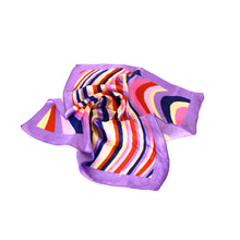 Load image into Gallery viewer, Elegant Silk Feel Wave & Square Design Satin Square Scarf - Different Colors Avail.
