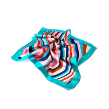 Load image into Gallery viewer, Elegant Silk Feel Wave & Square Design Satin Square Scarf - Different Colors Avail.