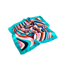 Load image into Gallery viewer, Elegant Silk Feel Wave & Square Design Satin Square Scarf - Different Colors Avail.