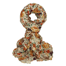 Load image into Gallery viewer, Premium Flower Print Scarf (2 Colors Available: Purple & Orange)