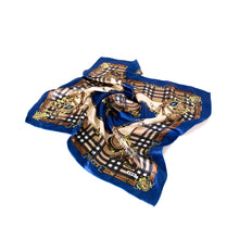 Load image into Gallery viewer, Elegant Silk Feel Plaid with Chains Design Satin Square Scarf
