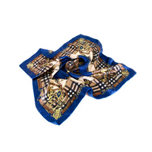 Load image into Gallery viewer, Elegant Silk Feel Plaid with Chains Design Satin Square Scarf