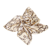 Load image into Gallery viewer, Elegant Silk Feel Plaid with Chains Design Satin Square Scarf