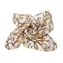 Load image into Gallery viewer, Elegant Silk Feel Plaid with Chains Design Satin Square Scarf