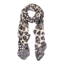 Load image into Gallery viewer, Unique Premium Skull Head Scarf Wrap with Polka Dot Border - Different Colors