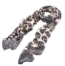 Load image into Gallery viewer, Unique Premium Skull Head Scarf Wrap with Polka Dot Border - Different Colors