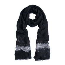 Load image into Gallery viewer, Solid Color Frayed Edge Sequin Stripe Glitter Scarf - Different Colors Avail
