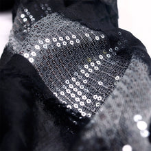 Load image into Gallery viewer, Solid Color Frayed Edge Sequin Stripe Glitter Scarf - Different Colors Avail