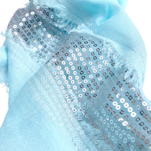 Load image into Gallery viewer, Solid Color Frayed Edge Sequin Stripe Glitter Scarf - Different Colors Avail