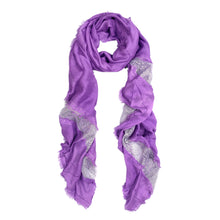 Load image into Gallery viewer, Solid Color Frayed Edge Sequin Stripe Glitter Scarf - Different Colors Avail
