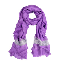 Load image into Gallery viewer, Solid Color Frayed Edge Sequin Stripe Glitter Scarf - Different Colors Avail