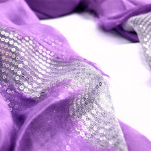 Load image into Gallery viewer, Solid Color Frayed Edge Sequin Stripe Glitter Scarf - Different Colors Avail