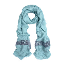 Load image into Gallery viewer, Solid Color Frayed Edge Sequin Stripe Glitter Scarf - Different Colors Avail