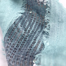 Load image into Gallery viewer, Solid Color Frayed Edge Sequin Stripe Glitter Scarf - Different Colors Avail