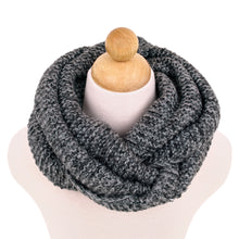 Load image into Gallery viewer, Two-Tone Winter Knit Warm Infinity Circle Scarf - Different Colors Available