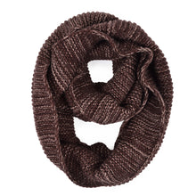 Load image into Gallery viewer, Two-Tone Winter Knit Warm Infinity Circle Scarf - Different Colors Available