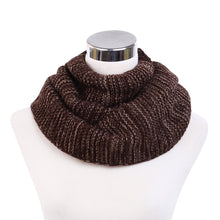 Load image into Gallery viewer, Two-Tone Winter Knit Warm Infinity Circle Scarf - Different Colors Available
