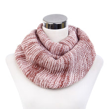 Load image into Gallery viewer, Two-Tone Winter Knit Warm Infinity Circle Scarf - Different Colors Available