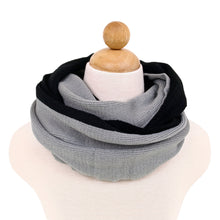 Load image into Gallery viewer, Two-Tone Winter Knit Warm Infinity Circle Scarf