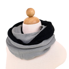 Load image into Gallery viewer, Two-Tone Winter Knit Warm Infinity Circle Scarf