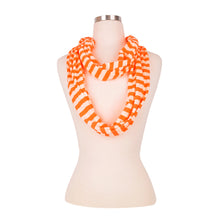 Load image into Gallery viewer, Soft Striped Infinity Loop Jersey Scarf
