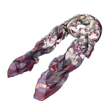 Load image into Gallery viewer, Elegant Soft Bamboo & Butterfly Print Watercolor Scarf
