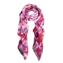 Load image into Gallery viewer, Elegant Soft Bamboo & Butterfly Print Watercolor Scarf