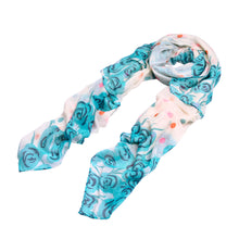 Load image into Gallery viewer, Chic Roses & Polka Dot Floral Print Scarf - Different Colors Available