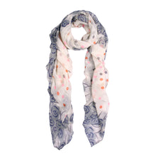 Load image into Gallery viewer, Chic Roses & Polka Dot Floral Print Scarf - Different Colors Available