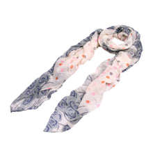 Load image into Gallery viewer, Chic Roses & Polka Dot Floral Print Scarf - Different Colors Available